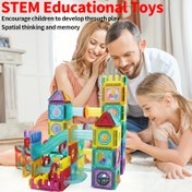 Resim Manyetik yapı blokları oyuncakları, eğitici STEM öğrenme oyuncakları, DIY uzay mantık oyunları, erkek ve kız çocuklarına doğum günü hediyeleri, kolay monte edilebilir ve güvenli tasarım, Çocuklar Günü, okula dönüş hediyesi 