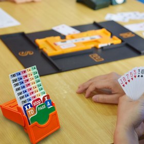Resim Üstün Koruma PVC Dikey Plastik Çağrı Kartı Kutusu, Yıkanabilir Köprü Ortağı İhale Çekirdek Tutucu, Resmi Turnuva İhale Kartları Düzenleyici 
