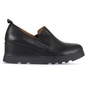 Resim Bueno Shoes Siyah Deri Kadın Dolgu Topuklu Ayakkabı 01wz7205 