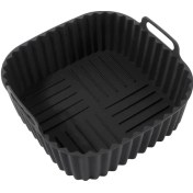 Resim Tongdashop Pembe 1 Adet 8 Inç Kare Airfryer Silikon Altlık Sağlıklı Pişirme 
