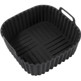 Resim Tongdashop Pembe 1 Adet 8 Inç Kare Airfryer Silikon Altlık Sağlıklı Pişirme 