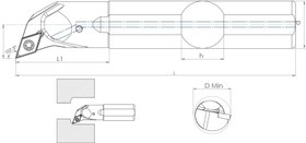Resim S Sistem - ISO A-SDQCR/L 107.5° İç Çap Torna Kalemi 