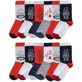 Resim Ekinoks Socks Ekinoks Erkek Çocuk Figürlü Soket Çorap 12 Li Paket Asorti 
