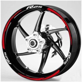 Resim Beyaz-R25 -Yazılı-3-Parçalı-Reflektif -Kırmızı-Jant-Şeridi 