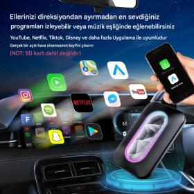 Resim Carplay Android Auto Youtube Video Adaptörü 2gb Ram 16GB Rom Ai Box Netflix Hareket Halinde Video 