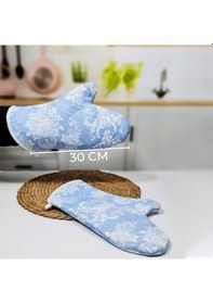 Resim Hometarz 2 Li Desenli Keçeli Isıya Dayanıklı Kumaş Fırın Eldiveni 