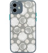 Resim butikcase Iphone 11 Lüx Kamera Lens Korumalı Çoklu Deniz Kabuğu Desenli Gri Telefon Kılıfı 