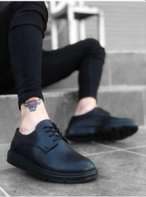 Resim Ba0003 Bağcıklı Klasik Siyah Yüksek Siyah Taban Casual Erkek Ayak (547743340) 