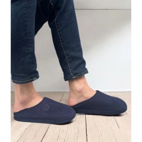 Resim Redtan Lacivert Erkek Ev Terliği | Ortopedik | Yumuşak Tabanlı | Içi Kürklü Damat Terliği & Çeyizlik 