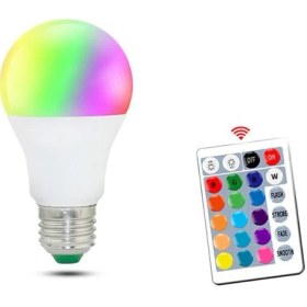 Resim NHR E27 Smart Uzaktan Kumanda Rgb LED Ampul 16 Renk Değiştirme Magic 