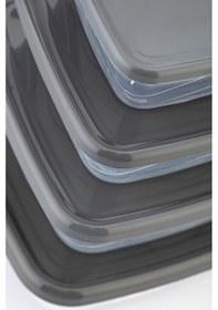 Resim Kare Saklama Kabı Seti 4'lü 0.50 - 0.90 - 1.50 - 2.50 L Gri 