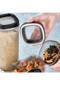 Resim Ceronni Bonny Erzak Saklama Kabı 3lü Set 1,8lt - 1lt - 600ml Siyah Siyah 