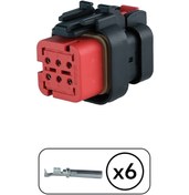 Resim TE Connectivity Erkek Konnektör 6 Pin Kablosuz 