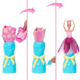 Resim Barbie Petal Pop Lale Elbiseli Bebek JMF57 