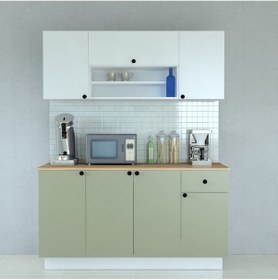 Resim 160cm Hazır Mutfak Su Yeşili Yeşil 