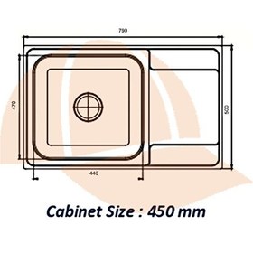 Resim 79 X 50 Mutfak Eviyesi 7950gr Keten Sol Damlalıklı Krom 