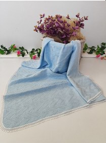Resim Bebek Battaniyesi Bebek Örtüsü Puset Örtüsü Çok Amaçlı Bebek Pikesi Mevsimlik Hediyelik 80x90 Cm Mavi 
