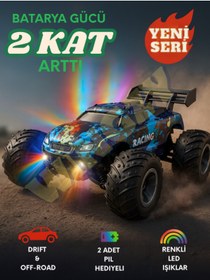 Resim Wingzy Uzaktan Kumandalı Full Fonksiyon Şarjlı Işıklı Drift Özelikli 4x2 15 Km Hız Of Road Araba 