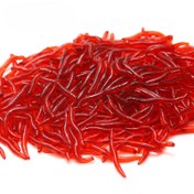 Resim 3.5 cm Karanlıkta Parlayan Kırmızı Solucan Yumuşak Yem - Kurşun Ağırlıklı Gerçekçi Yapay Solucan Balıkçılık Cazibesi, Gece Balıkçılığı için ABS Malzeme, Balıkçılık için Solucanlar 