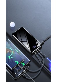 Resim 10.000 Mah Prime Dijital Göstergeli Dahili Çoklu Kablolu Powerbank, Taşınabilir Siyah Şarj Siyah 