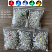 Resim Ordinatör LED 3mm 5mm 1000 Adet DIY Endüstriyel Bilim Projesi Elektronik Bileşen Aydınlatma Göstergeleri, 200 Beyaz, 200 Kırmızı, 200 Yeşil, 200 Mavi, 2V-3V 