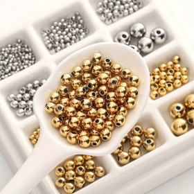 Resim 2-10mm 50/100 Adet Paslanmaz Çelik Boncuklar, Bileklik ve Kolye Yapımı İçin Ara Boncuklar, Takı Malzemeleri Aksesuarları 