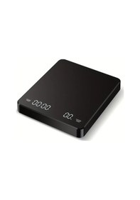 Resim Meridiangoods Siyah Kahve Tartı Terazisi Ev Kullanımı Zamanlayıcı Gram Ölçüm Küçük Boy Siyah 