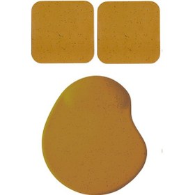 Resim Oval Toprak Reng İkum Desen Bilek Destekli Mouse Pad + 2 Adet Kupa Fincan Bardak Altlığı Altlık Set 