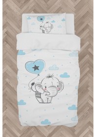 Resim Mekta Home Bebek Ve Çocuk Odası Filli Kalpli Balon Desenli Nevresim Takımı 