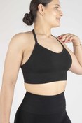 Resim Sırt Dekolteli Sporcu Sutyeni Neckholder Bra Siyah 