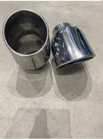 Resim Tek Çıkışlı 110mm Egzoz Ucu Eğik Ağız Silindirik 