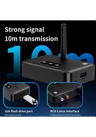 Resim M60 Nfc Bluetooth 5.4 Ses Alıcısı Transmitter Aux & Rca Bağlantı, Type-c Güç, Usb Den Müzik Çalma, Araç & Ev Hoparlör/amfi İçin Kablosuz Ses Adaptörü, Hi-fi Stereo, 10m Çekim Mesafesi 
