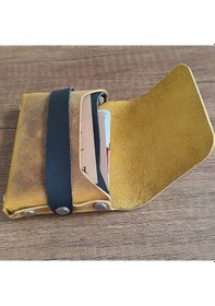 Resim Sumerian Leather Craft Deri Cüzdan Kadın Cat Sarısı Sarı 