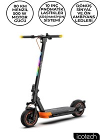 Resim icotech ES80 Plus 80KM Menzilli 25Km Hız Süspansiyonlu Sinyalli Elektrikli Scooter 