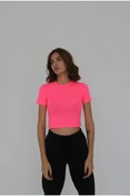 Resim Salient Store Balıkçı Yaka Fuşya Crop Bluz 