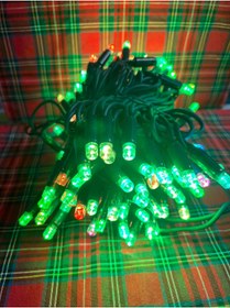 Resim OKYANUSAYD DIŞ MEKAN FİŞLİ 220V KOYU YEŞİL KABLO 10 METRE RGB MULTİCOLOR EKLENEBİLİR LED YILBAŞI IŞIK ZİNCİRİ 