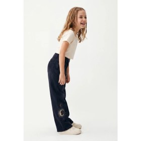 Resim Joy Kids Kız Çocuk Beli Lastikli Ay-Yıldız Temalı Ispanyol Paça Kot Pantolon (Siyah) (11-16YAŞ) 
