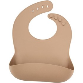 Resim Suntek Büyük Cepli Silikon Bebek Önlüğü Açık Kahverengi 