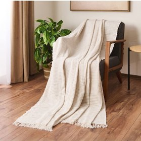 Resim Soft Dalinda Koltuk Şalı - Kahverengi - 170x230 Cm Renkli 