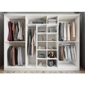 Resim Arona Membran 7 Kapaklı Gardırop Montaj Dahil Beyaz 245 Cm 