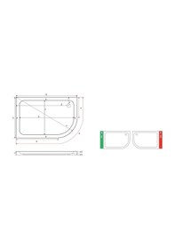 Resim Shower 90X100 Oval Asimetrik Flat Duş Teknesi 