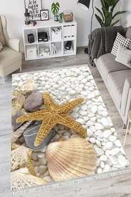 Resim Stone Westa Kaymaz Tabanlı Yıkanabilir Antibakteriyel Dijital Baskı Halı Yolluk, ST-1087A-WST-50X80 
