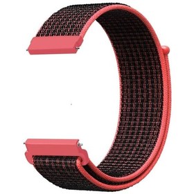 Resim Samsung Galaxy Uyumlu Watch İçin 42mm Naylon Örgülü Saat Bandı Kırmızı Siyah 