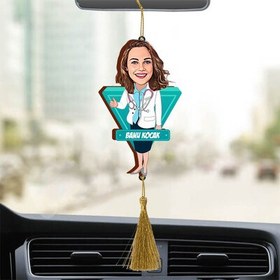 Resim Kişiye Özel Doktor Kadın Araba Süsü 