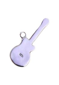 Resim Manuel Raymond Gku Gümüş Gitar Kolye Ucu Müzisyenler İçin Şık Aksesuar 