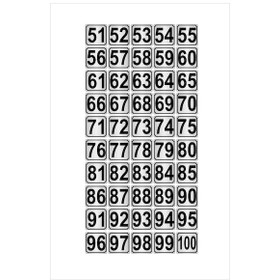 Resim Metal Kapı,masa,dolap Numarası 7cmx7cm 50 Adet (51…100) Gümüş Renk Metal 