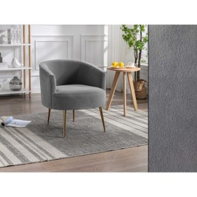 Resim B'Dekor Döşemelik Kumaş Koltuk, Berjer, Kırlent, Kumaşları-mat Kadife-gri 