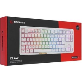 Resim Rampage Claw Beyaz Red Swıtch Mekanik Gaming Oyuncu Klavye Rainbow Tkl 
