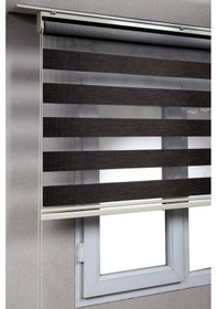 Resim Acı Kahve Bambu Zebra Stor Kaliteli Güneşlik Perdele 