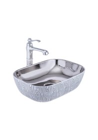 Resim İsaoğlu Yapı Çanak Lavabo Zebra Tasarım Seramik Lavabo 45x32 Batarya Hariçtir Diğer 